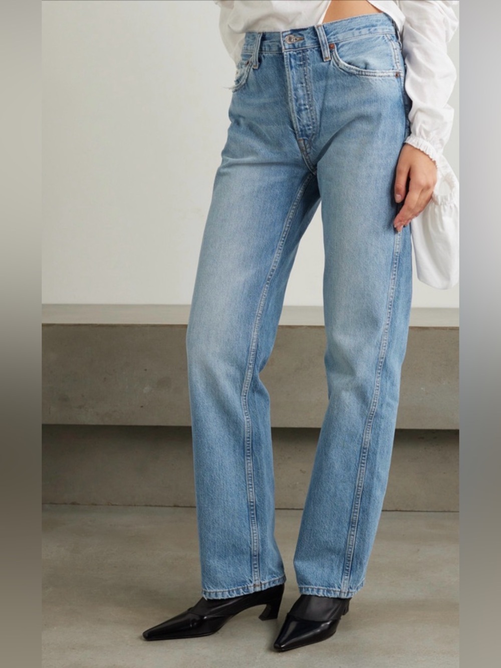 Re/Done High Rise Loose Straight-Leg Jeans